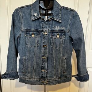 Embroidered 'California' Classic Denim Jean Jacket Size M